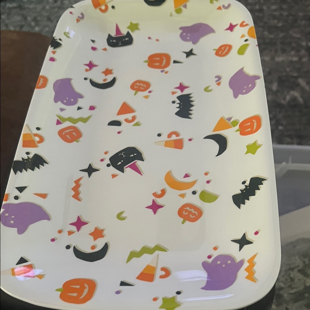 Kohl's Halloween Multi-colored Melamine Rectangular Serving Tray
